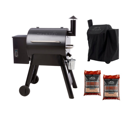 Traeger Pro Series 22 Blue Grill Bundle with FREE Cover & 2 Bags of Pellets